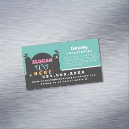 バウンシカラフルーハウスパーティーカーニバルレンタル マグネット名刺