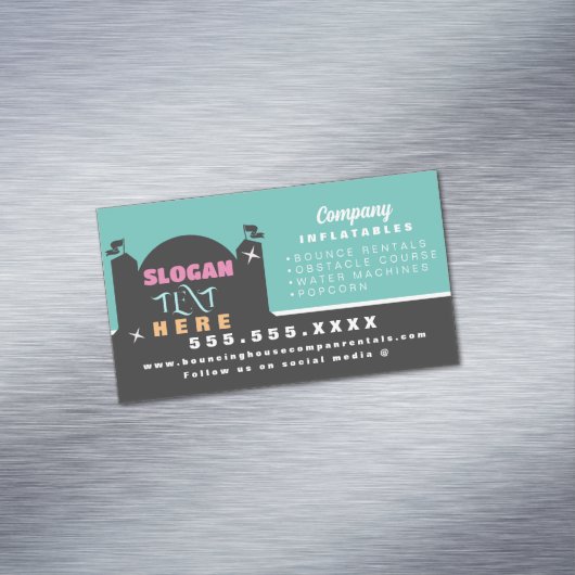 バウンシカラフルーハウスパーティーカーニバルレンタル マグネット名刺 (インサイチュ)