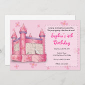 バウンシーおもしろい-女の子向け! 招待状 (正面/裏面)