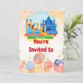 バウンシーキャッスルアドベンチャーパークバースデーパーティーインヴィ 招待状 (スタンド正面)