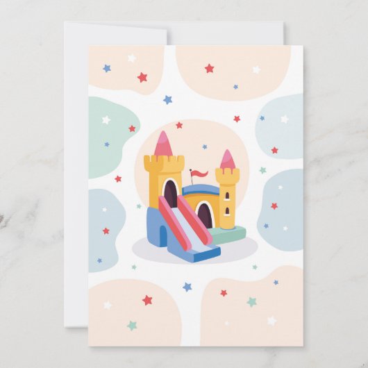 バウンシーキャッスルバースデーパーティージャンプバウンスハウス 招待状 (裏面)