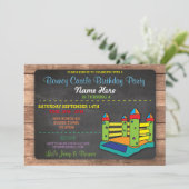 バウンシーキャッスルパーティージャンプ子供の誕生日招待状 招待状 (スタンド正面)