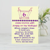 バウンシーハウスガールズパーティの招待状 招待状 (スタンド正面)