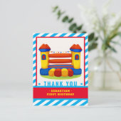 バウンシーハウス誕生日パーティーサンキューカード ポストカード (スタンド正面)