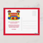 バウンシーハウス誕生日パーティーサンキューカード ポストカード (裏面)