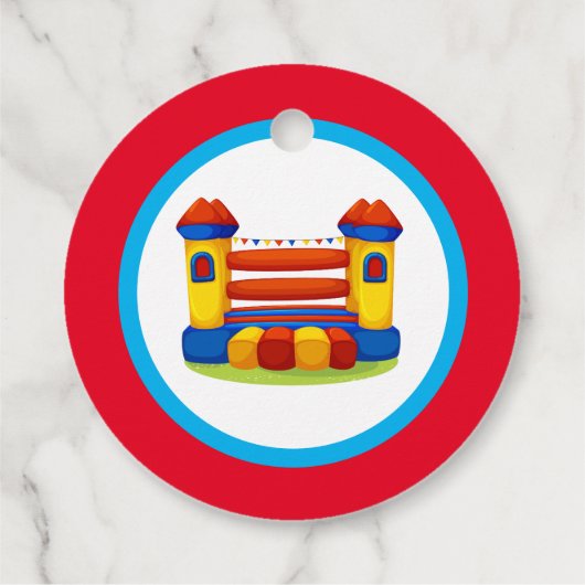 バウンシーハウス誕生日パーティーメッセージカード フェイバータグ (裏面)