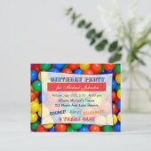 バウンシーボールピットボーイズバースデーパーティー招待状 ポストカード (スタンド正面)