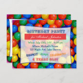 バウンシーボールピットボーイズバースデーパーティー招待状 ポストカード (正面/裏面)