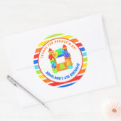 バウンスカラフルハウスパーティー ラウンドシール (封筒)