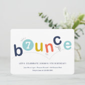 バウンスカラフルモダン子供の誕生日パーティー 招待状 (スタンド正面)