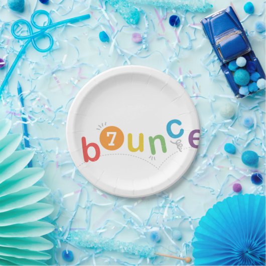 バウンスカラフル子供の誕生日パーティー ペーパープレート (パーティー)