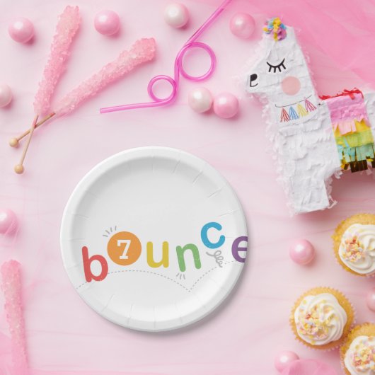 バウンスカラフル子供の誕生日パーティー ペーパープレート (パーティー)