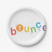 バウンスカラフル子供の誕生日パーティー ペーパープレート (正面)