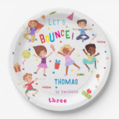 バウンスジャンピングパーク子供の誕生日 ペーパープレート (正面)