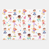 バウンスジャンピングパーク子供の誕生日 ラッピングペーパーシート (正面2)