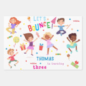 バウンスジャンピングパーク子供の誕生日 ラッピングペーパーシート (正面)