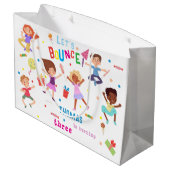 バウンスジャンピングパーク子供の誕生日 ラージペーパーバッグ (裏面アングル)