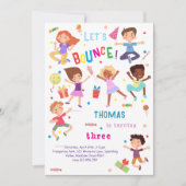 バウンスジャンピングパーク子供の誕生日 招待状 (正面)