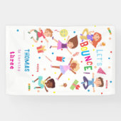 バウンスジャンピングパーク子供の誕生日 横断幕 (横)