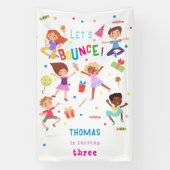 バウンスジャンピングパーク子供の誕生日 横断幕 (縦)