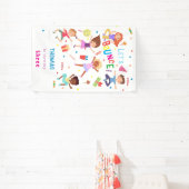 バウンスジャンピングパーク子供の誕生日 横断幕 (インサイチュ)