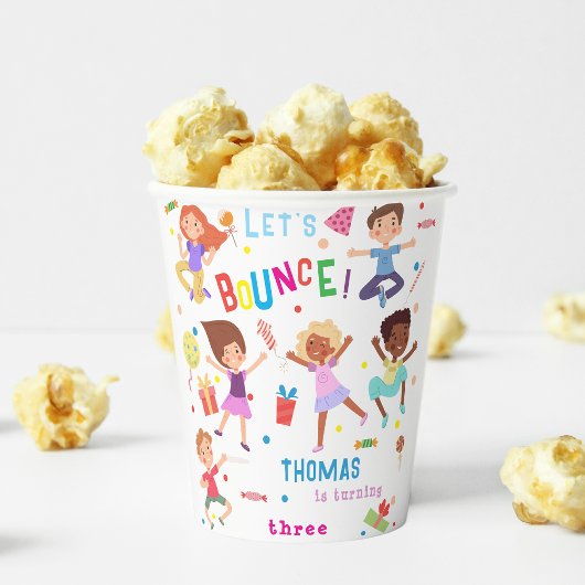 バウンスジャンピングパーク子供の誕生日 紙コップ