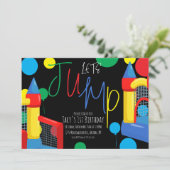 バウンスジャンプキッズバースデーパーティードット風船 招待状 (スタンド正面)