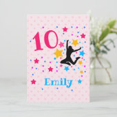 バウンスジャンプトランポリン誕生日ガールパーティー   招待状 (スタンド正面)