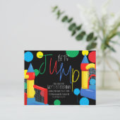 バウンスジャンプ子供の誕生日パーティードットバルーン ポストカード (スタンド正面)