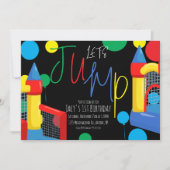 バウンスジャンプ子供の誕生日パーティードットバルーン 招待状 (正面)