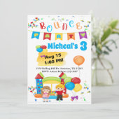 バウンスハウスおもしろいカラフルバースデーパーティインヴィッティ 招待状 (スタンド正面)
