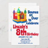 バウンスハウスインフレータブル子供の誕生日パーティー 招待状 (正面/裏面)