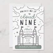 バウンスハウスキッズ9thバースデーパーティー 招待状 (正面)