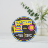 バウンスハウスキャッスルプリンセスバースデーパーティー 招待状 (スタンド正面)