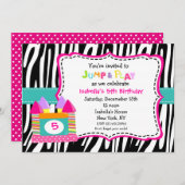 バウンスハウスキャッスル誕生日招待状 招待状 (正面/裏面)