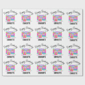 バウンスハウスジャンピングキャッスルガールズバースデーパーティー ラッピングペーパー (フラット)