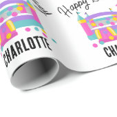 バウンスハウスジャンピングキャッスルガールズバースデーパーティー ラッピングペーパー (ロールコーナー)