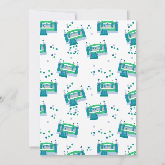 バウンスハウスジャンピングキャッスルボーイズ写真誕生日 招待状 (裏面)