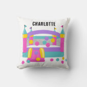 バウンスハウスジャンピングキャッスルボールかわいいピンクのパターン クッション (正面)