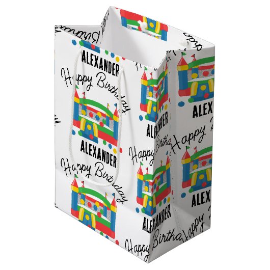 バウンスハウスジャンピングキャッスルボールキッズ名 ミディアムペーパーバッグ (正面アングル)