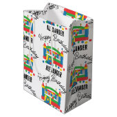 バウンスハウスジャンピングキャッスルボールキッズ名 ミディアムペーパーバッグ (裏面アングル)