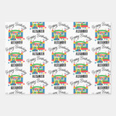 バウンスハウスジャンピングキャッスルボールキッズ名 ラッピングペーパーシート (正面3)