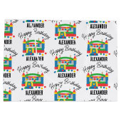 バウンスハウスジャンピングキャッスルボールキッズ名 ラージペーパーバッグ (裏面)