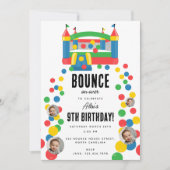 バウンスハウスジャンピングキャッスル誕生日カスタム写真 招待状 (正面)