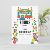 バウンスハウスジャンピングキャッスル誕生日カスタム写真 招待状 (スタンド正面)