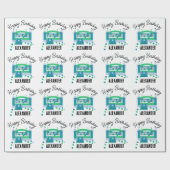 バウンスハウスジャンピングキャッスル誕生日名キッズボーイ ラッピングペーパー (フラット)