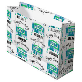 バウンスハウスジャンピングキャッスル誕生日名キッズボーイ ラージペーパーバッグ