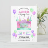 バウンスハウスジャンプトランポリンガールバースデーパーティー 招待状 (スタンド正面)