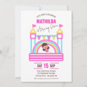 バウンスハウスジャンプトランポリン子供の誕生日デジタル 招待状 (正面)