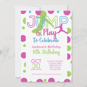 バウンスハウスジャンプパーティートランポリンパーク誕生日 招待状